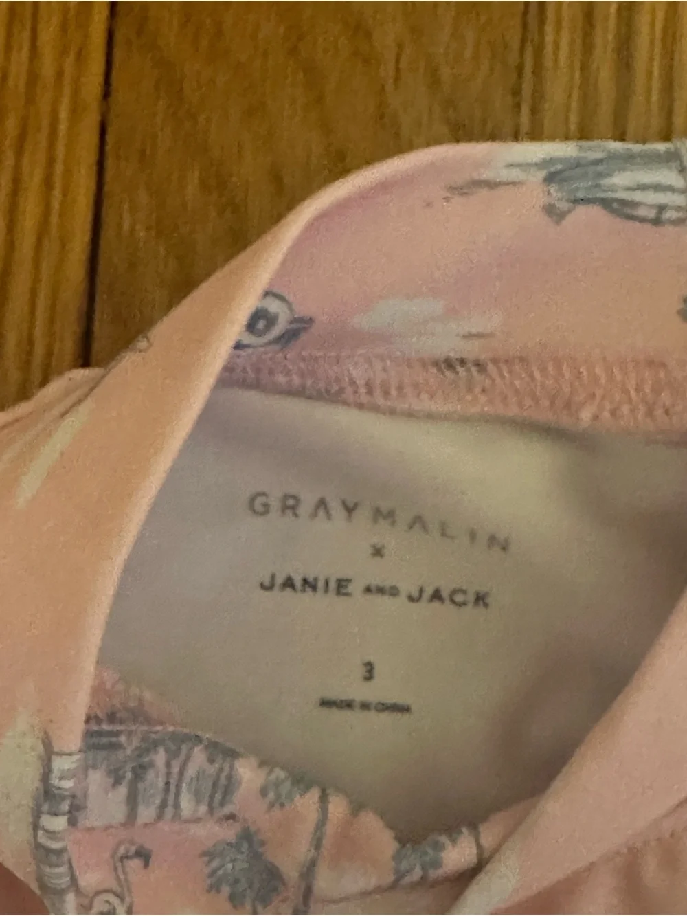 Grey Malin x Janie and Jack Pink Two-Piece Toile Rash Guard Swim Set